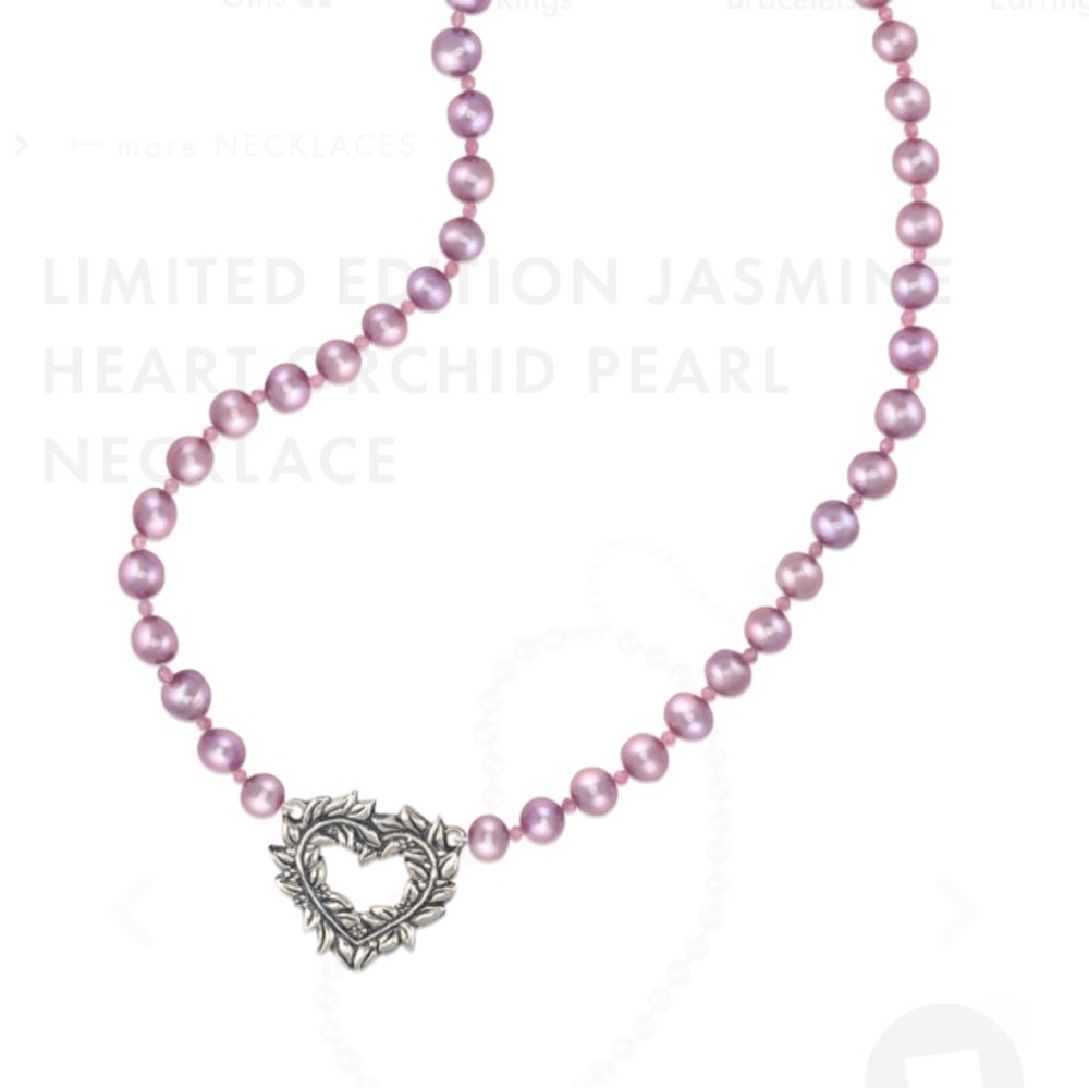 Mignon Faget Limited Edition Jasmine Heart Orchid Pearl Necklace
